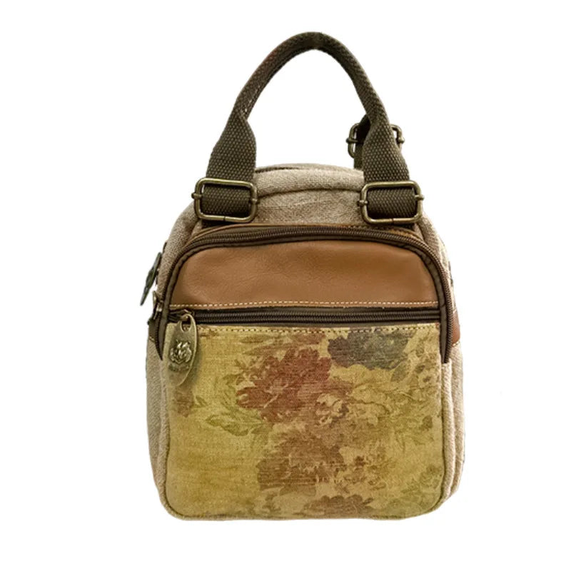 Mochila Mujer Ita Bag Luxury - Diseño Floral Lino