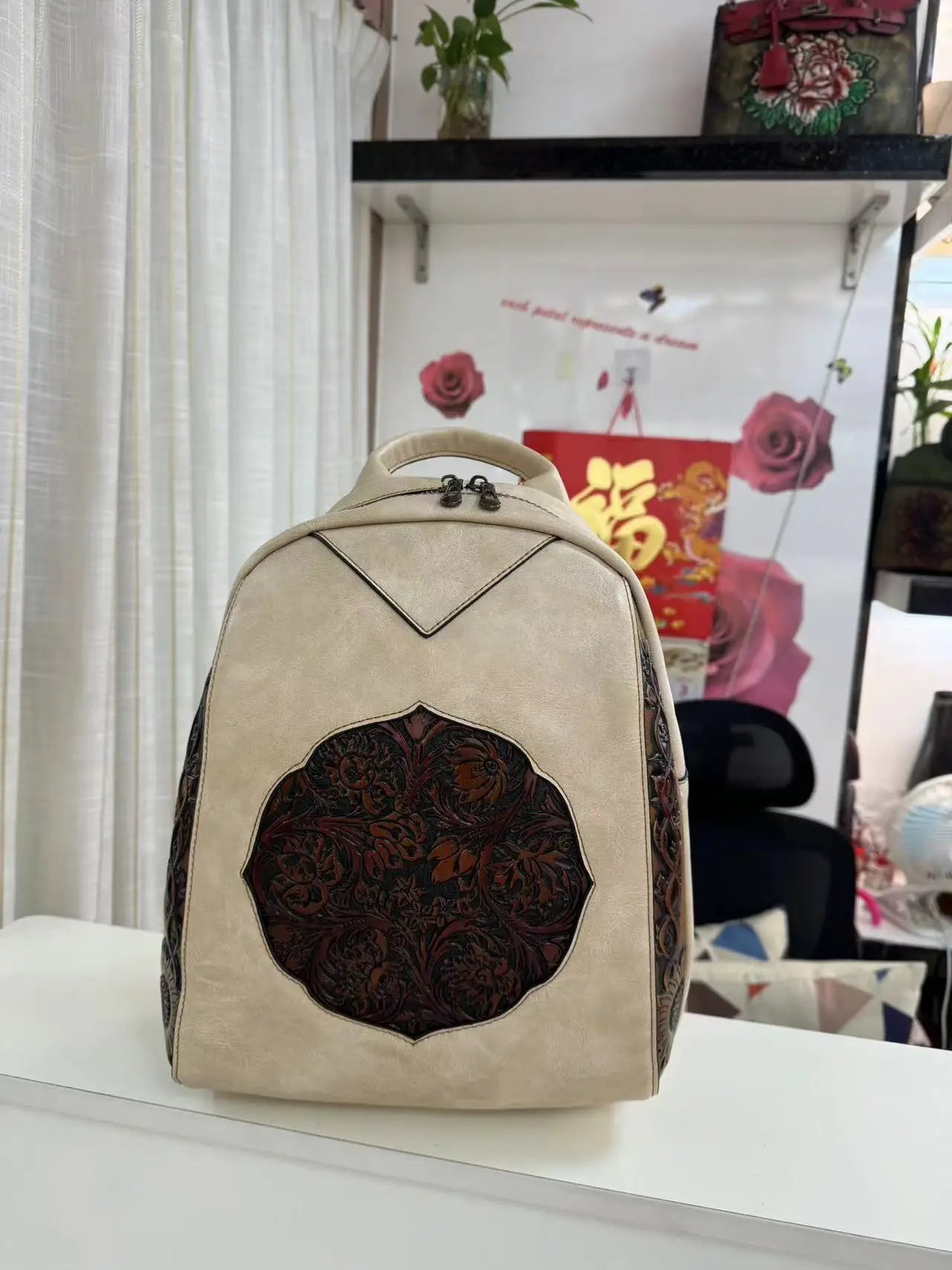 Mochila MOTAORA Mujer Vintage - Cuero PU Grabado 9 Colores