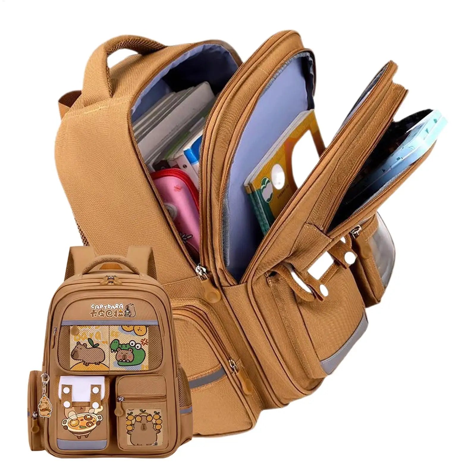 Mochila Capybara Escolar - Gran Capacidad 20-35L