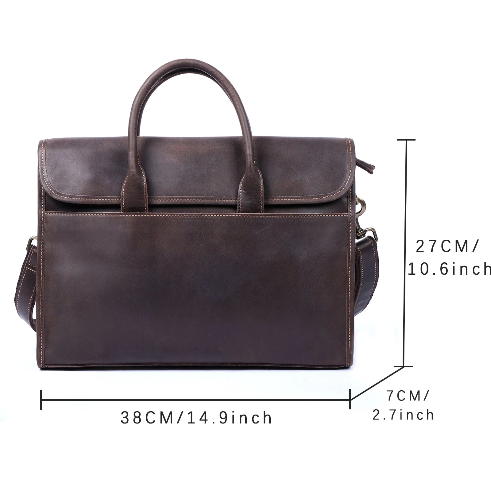 Maletín Cuero Genuino Hombre 14" - Vintage Crazy Horse